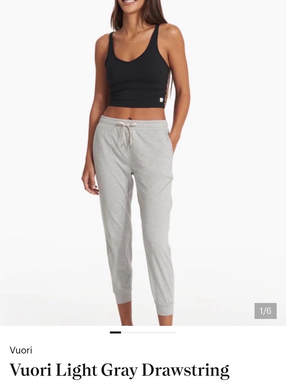Vuori Heather Gray Drawstring Joggers
